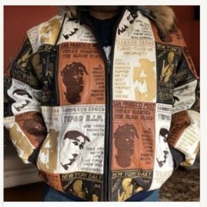 Tupac stitched leather coat